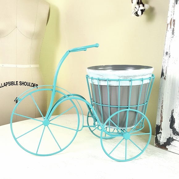 Other - Pastel Teal Painted Garden Bicycle with Planter